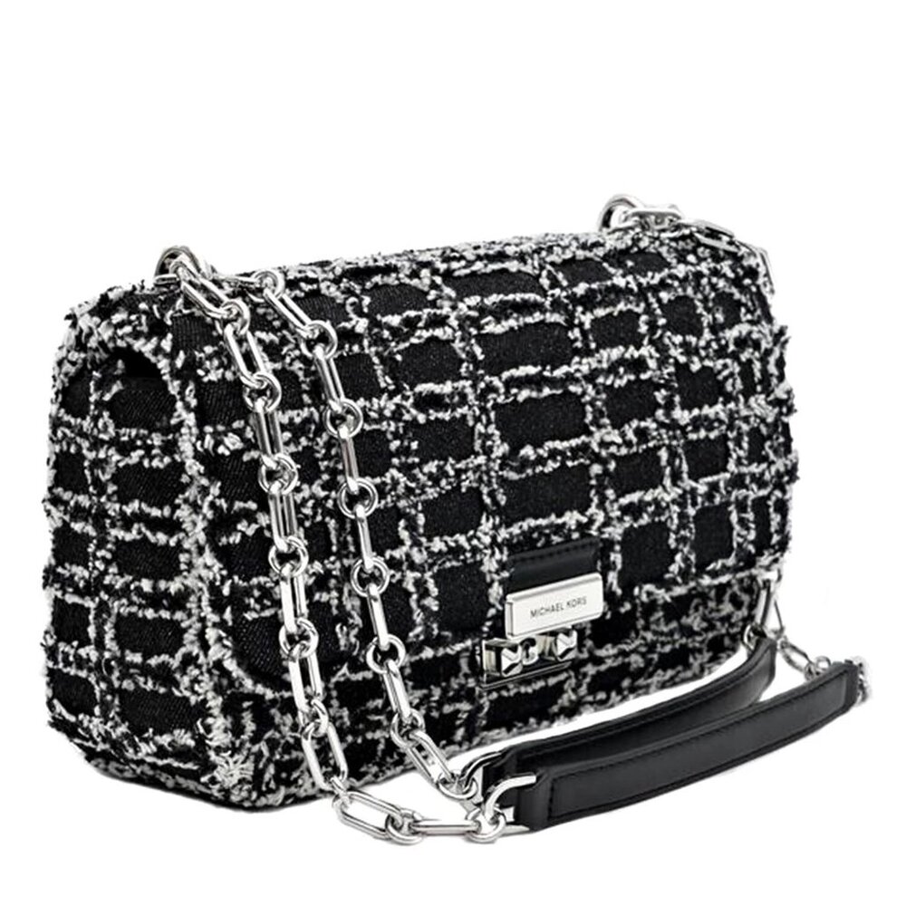 MICHAEL KORS TRIBECA Frayed Denim Shoulder Bag  -  NWT